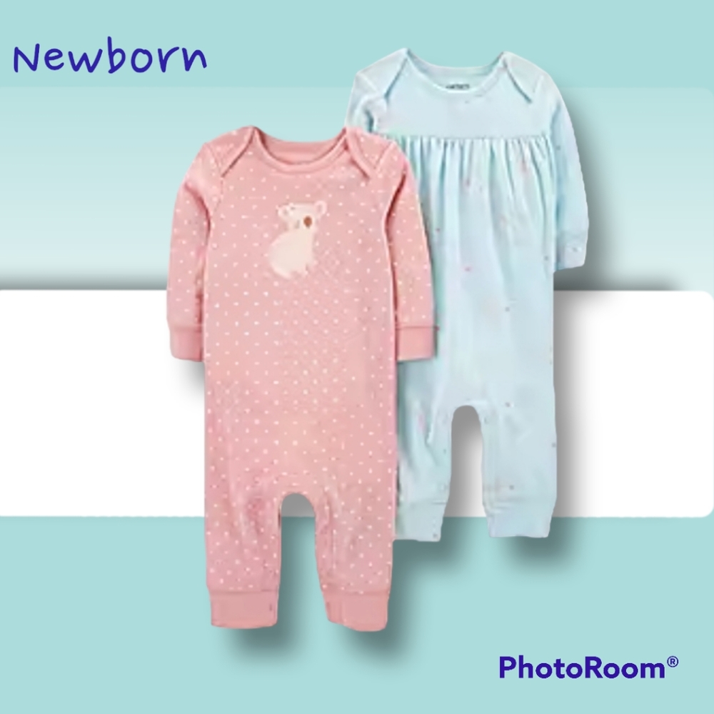 Baby 2-Pack Long-Sleeve Jumpsuits Size Newborn